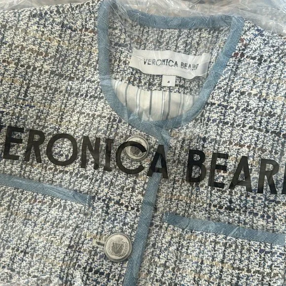 NEW Veronica Beard Darla Tweed Lady Jacket Blazer in Blue Multi | size 4 - Picture 14 of 14